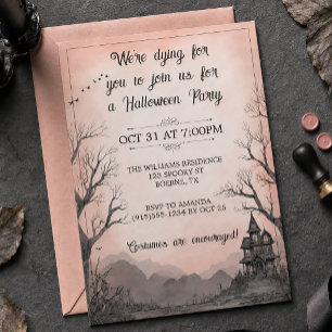 Convite Halloween Adulto de Casa Assompida
