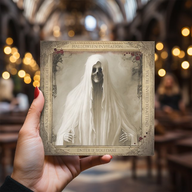 Convite Halloween, Adulto Fantasma Simples Assombrado (Criador carregado)