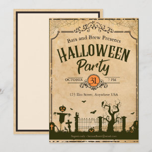 Convite Halloween Apenas uma pequena festa assustadora