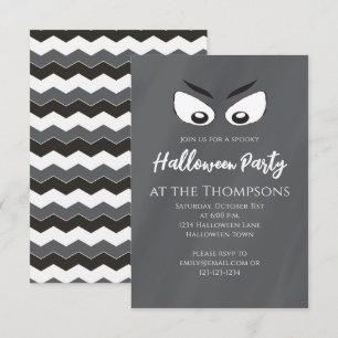 Convite Halloween Assustador Arrepiante Olhos de Fantasma