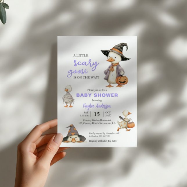 Convite Halloween Baby Shower goose funny invitation (Criador carregado)