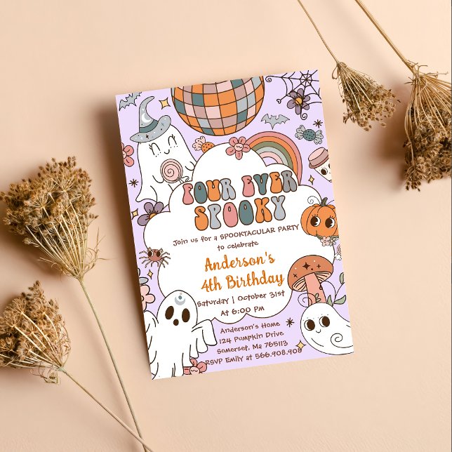 Convite Halloween Birthday Ghouls 4ª Festa de Aniversário (Criador carregado)