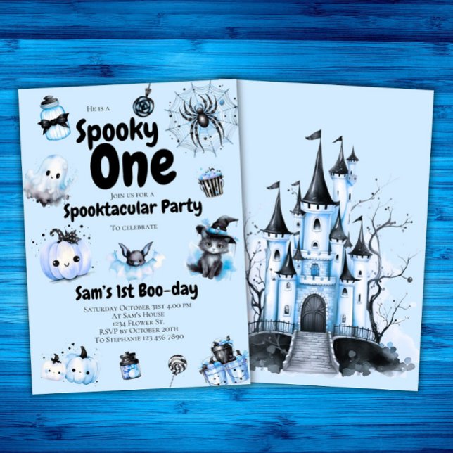 Convite Halloween Birthday Invitation Boys Spooky One 11 r (Criador carregado)