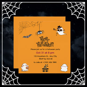 Convite Halloween bonito e assustador