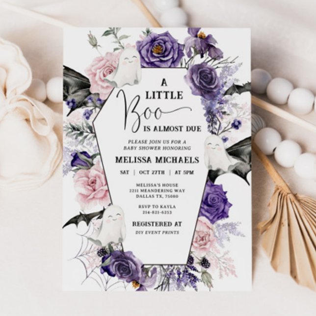 Convite HALLOWEEN Chá de fraldas Invitation, Um Pequeno Bo (Criador carregado)