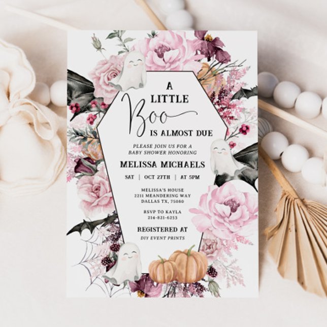 Convite HALLOWEEN Chá de fraldas Invitation, Um Pequeno Bo (Criador carregado)