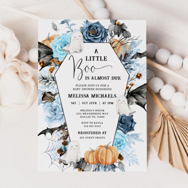 Convite HALLOWEEN Chá de fraldas Invitation, Um Pequeno Bo (Criador carregado)