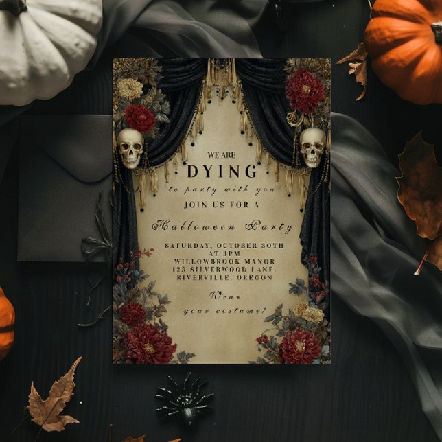 Convite Halloween com velas góticas assombradas (Criador carregado)