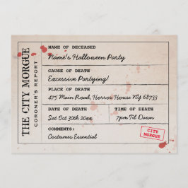 Convite Halloween Convide o legista da Morgue da Cidade
