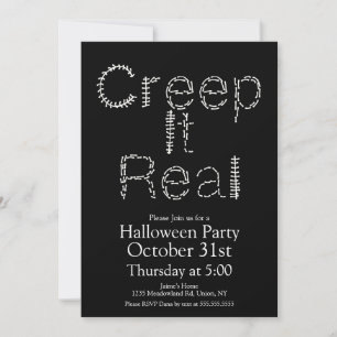 Convite Halloween Creep It Real Skeleton Bones Spine