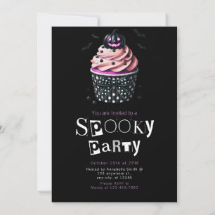 Convite Halloween Cupcake Cute Modern Minimalista