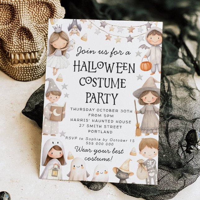 Convite Halloween Cute Costume Party Invitation (Criador carregado)