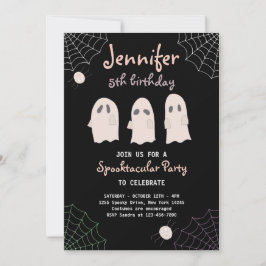 Convite Halloween Cute Ghost Birthday Spooktacular Invitat