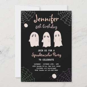 Convite Halloween Cute Ghost Birthday Spooktacular Invitat