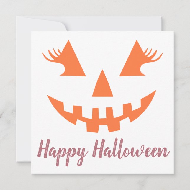 Convite Halloween da Girly Jack O Lanterna Pumpkin Persona (Frente)