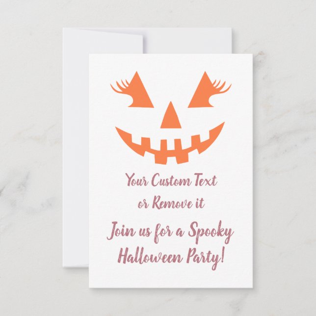 Convite Halloween da Girly Jack O Lanterna Pumpkin Persona (Frente)