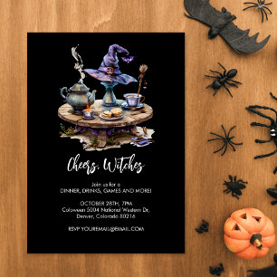 Convite Halloween da mesa da bruxa mágica