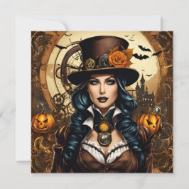 Convite Halloween dans le style steampunk