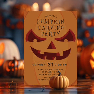 Convite Halloween das Carvings assustadoras