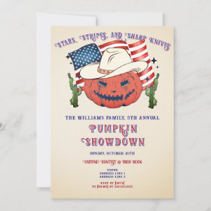 Convite Halloween de Abóbora Patriótica Russa