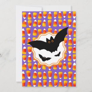 Convite Halloween de balas de balas pretas personalizadas
