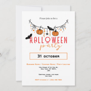 Convite Halloween de Festas de Pequenas Empresas Personali