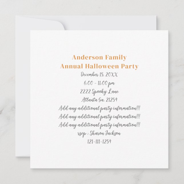 Convite Halloween De Ghost E Pumpkin Gerados Por AI (Frente)