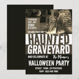 Convite Halloween de Sala de Fuga do Tema de Gravidez Asso