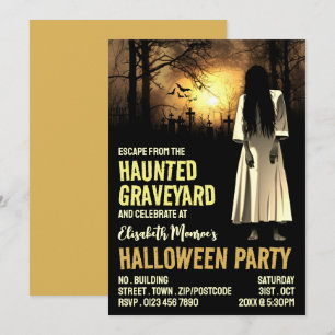 Convite Halloween de Sala de Fuga do Tema de Gravidez Asso