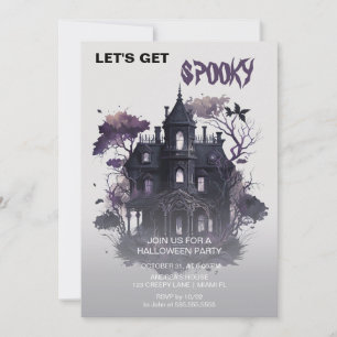 Convite Halloween de Spooky Gothic Haunted House