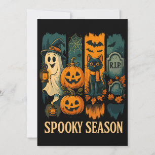 Convite Halloween de Spooky Season - Fantasma, Pumpkins, G