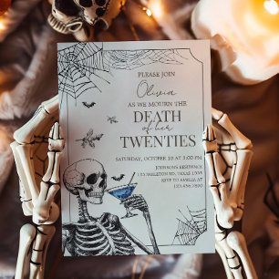 Convite Halloween Death to my Twties Aniversário