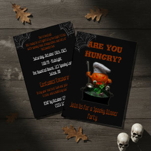 Convite Halloween do Chef de Abóbora - Tema de Janto assus
