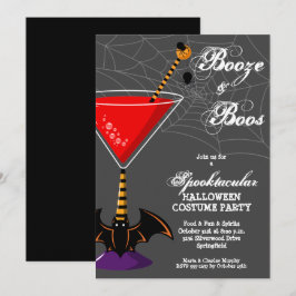 Convite Halloween do orçamento do Booze e do Boos Martini