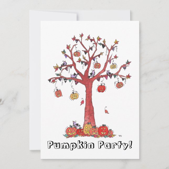 Convite Halloween do Partido da Bompkin (Frente)