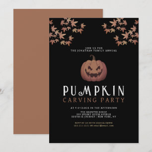 Convite Halloween do partido de caça à abóbora minimalista