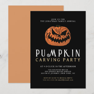 Convite Halloween do partido de caça à abóbora minimalista