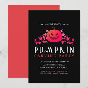 Convite Halloween do partido de caça à abóbora minimalista
