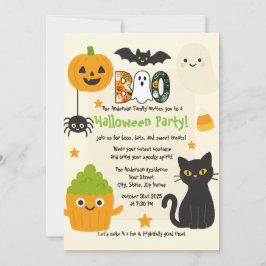 Convite Halloween editável - Pequeno monstro -