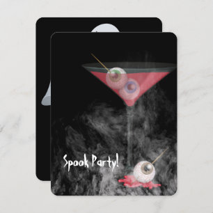 Convite Halloween Eyeball Martini Em Fumaça