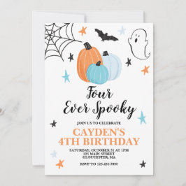 Convite Halloween Four Eterno Spooky Birthday Pumpkins