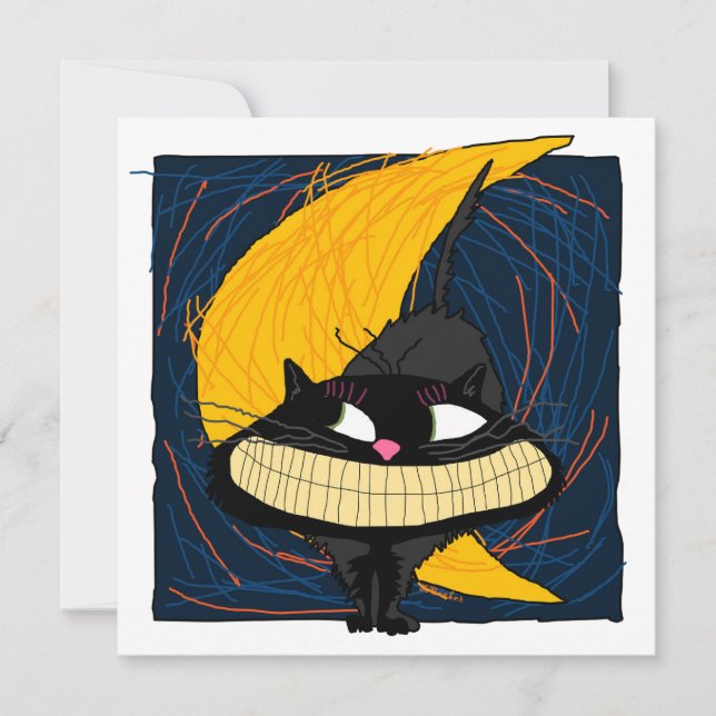 Convite Halloween Fraidy Cat (Frente)
