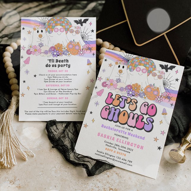 Convite Halloween Ghost Bachelorette Vamos Go Ghouls (Criador carregado)