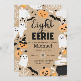 Convite Halloween Ghost Pumpkin 8ª Festa de aniversário
