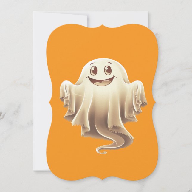 Convite Halloween Ghost Smiling (Frente)