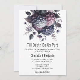 Convite Halloween Gothic Theme Hydrangea Casamento Floral