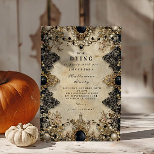 Convite Halloween Gótico Cameo Assombrado