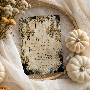 Convite Halloween Gótico de Lustre Assombrado