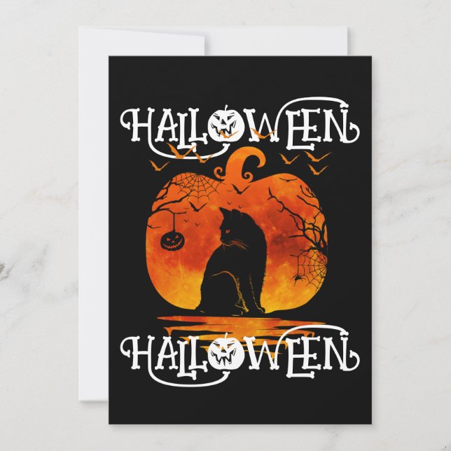 CONVITE HALLOWEEN HALLOWEEN CAT BLACKIN (Frente)
