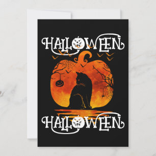 CONVITE HALLOWEEN HALLOWEEN CAT BLACKIN